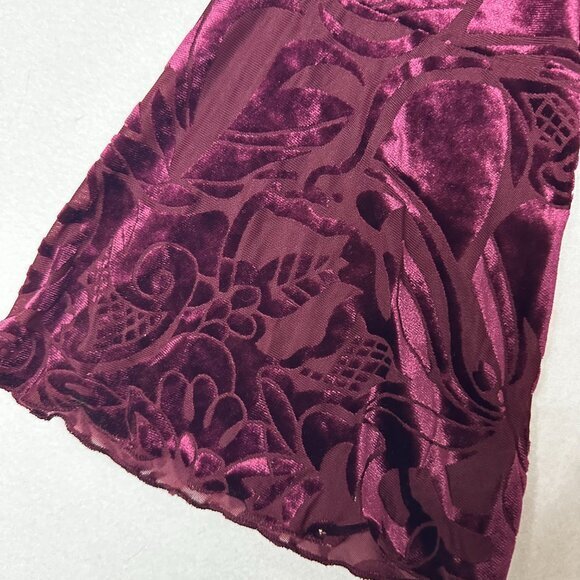 Ultra Pink top Womens XL Velvet Burnout‎ flare sleeve  Romantic Goth dark purple - Picture 2 of 5